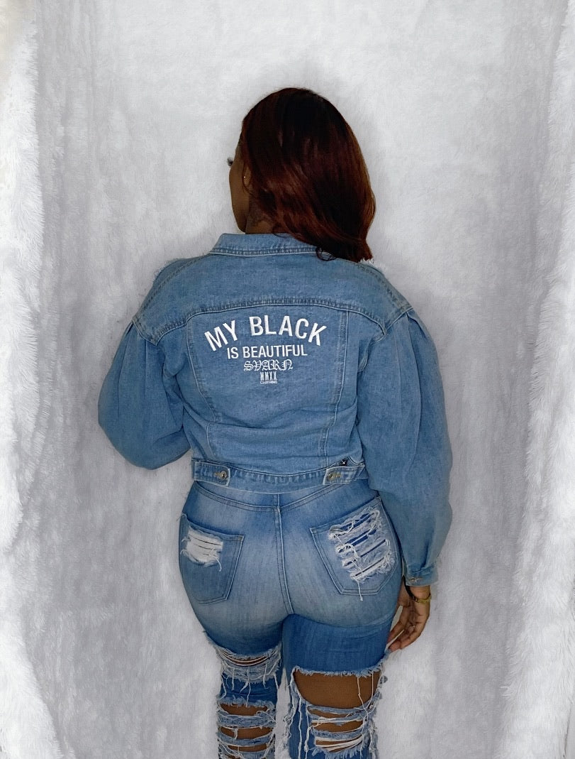 “My Black Is Beautiful” Women's Denim Jacket